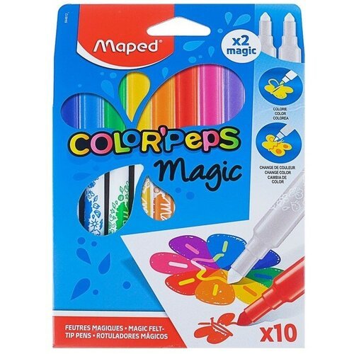 Фломастеры 10 цветов, Maped Color Peps MAGIC, меняющие цвет