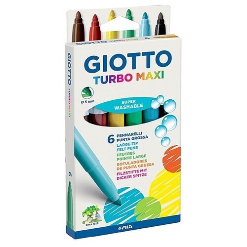 GIOTTO Набор фломастеров Turbo Maxi (453000), разноцветный, 6 шт.