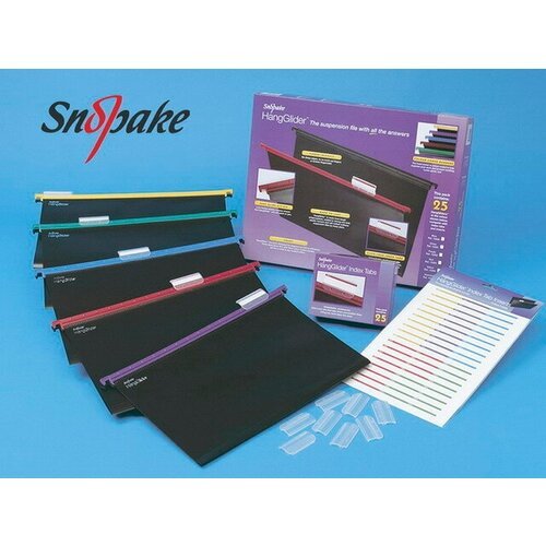 Папки пластиковые подвесные для бумаг и документов А4 Snopake, черный/синий