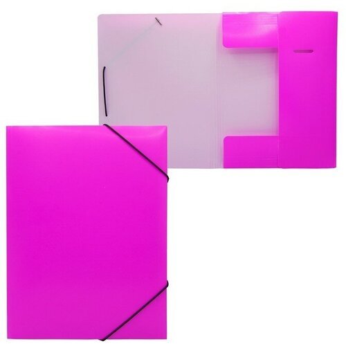 Calligrata Папка на резинке А4, 500 мкм, Calligrata 'Neon', корешок 30 мм, неоновая, розовая