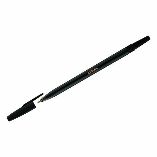 Ручка шариковая СТАММ '049' черная, 0,7мм, тонированный корпус (комплект из 100 шт)