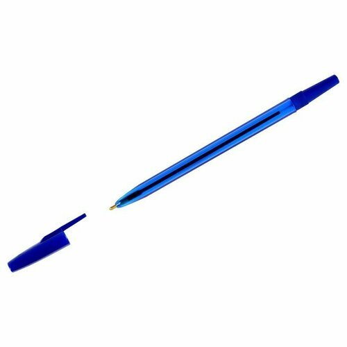 Ручка шариковая СТАММ '049' синяя, 0,7мм, тонированный корпус (комплект из 100 шт)