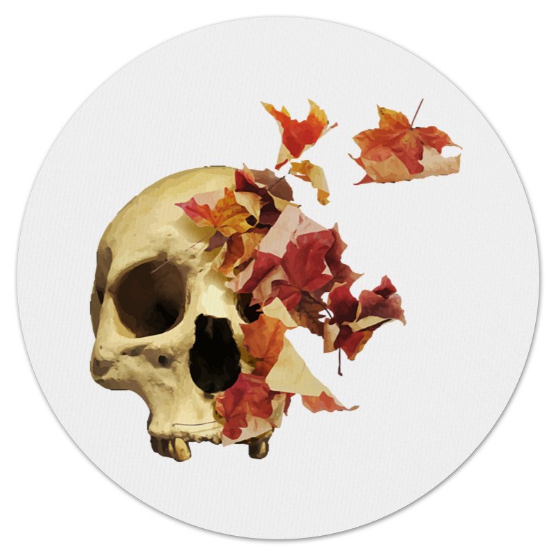 Printio Коврик для мышки (круглый) Осенний череп