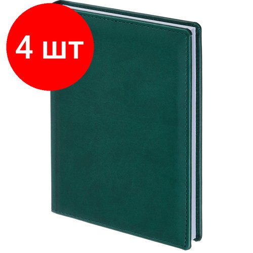 Комплект 4 штук, Ежедневник недатированный зеленый, А5.148х218.176л, ATTACHE Вива