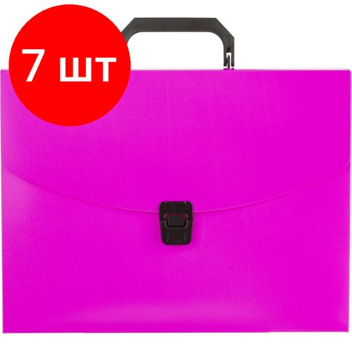 Комплект 7 штук, Папка-портфель 1 отделение Attache Neon розовый