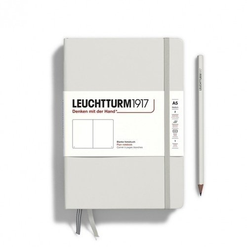 Блокнот Leuchtturm1917 Medium, 125 листов, без линовки, твердая обложка, светлый серый