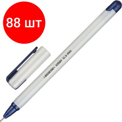 Комплект 88 штук, Ручка шариковая неавтомат. Attache Essay 0.5мм масл, син, белый корп