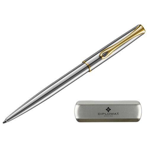 Ручка шариковая DIPLOMAT Traveller stainless steel gold синий D10061109