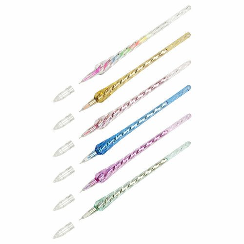 Ручка гелевая 24 шт многоцветные чернила MESHU 'Ice' металлик, 0,6мм, 1 упаковка
