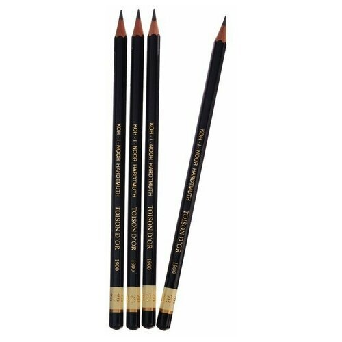 Набор чернографитных карандашей 4 штуки Koh-I-Noor, профессиональных 1900 7В (2474709)