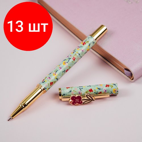 Комплект 13 шт, Ручка шариковая MESHU 'Bloom' синяя, 1.0мм