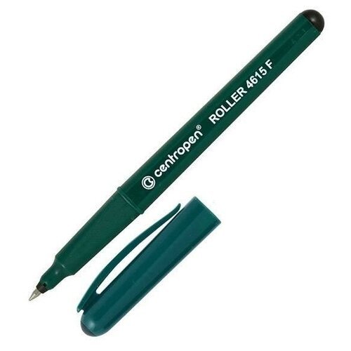 Ручка-роллер Centropen (0.3мм, черный цвет чернил, трехгранная, корпус зеленый) 10шт. (4615/01-12)