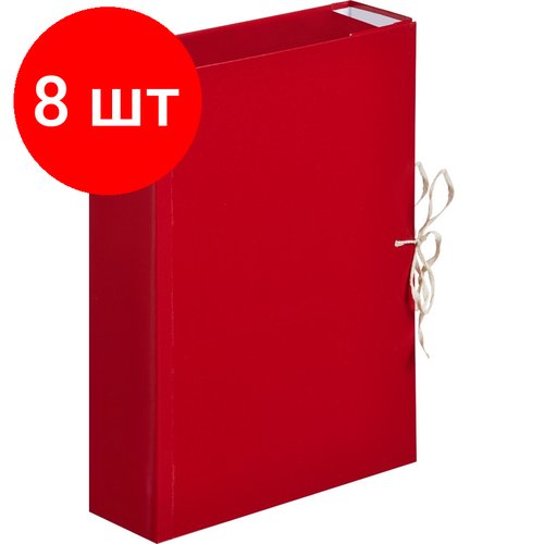 Комплект 8 штук, Папка архивная бумвинил 08см 4 завязки