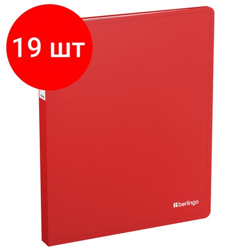 Комплект 19 шт, Папка с 40 вкладышами Berlingo 'Soft Touch', 25мм, 700мкм, красная, с внутр. карманом