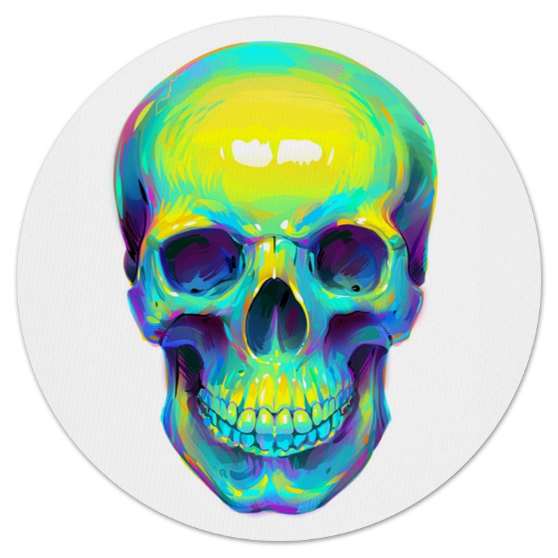 Printio Коврик для мышки (круглый) Colorfull skull