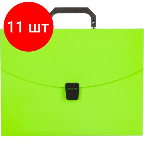 Комплект 11 штук, Папка-портфель 1 отделение Attache Neon зеленый