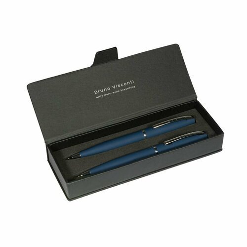 Набор 'SIENNA': Ручка шарик. 1.0ММ синий И карандаш МЕХ. 0.7ММ (корпус синий, футляр черн)