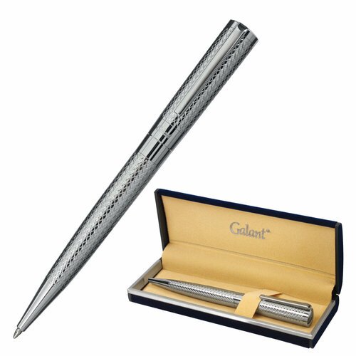 Ручка подарочная шариковая GALANT 'ETUDE', корпус серебристый, детали хром, узел 0,7 мм, синяя, 143506