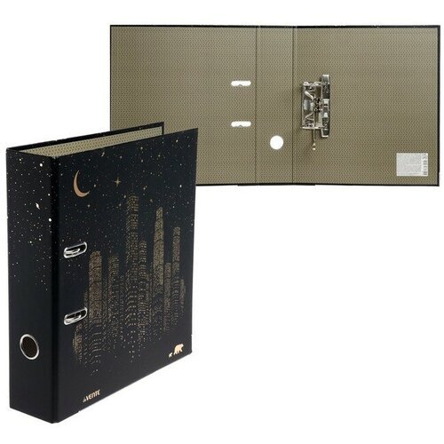 Папка-регистратор А4, 75 мм, deVENTE Night City, ламинированный картон, разборный