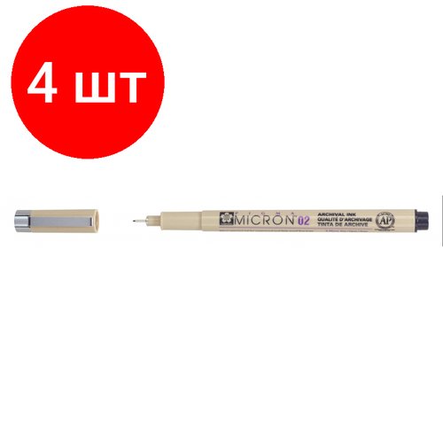 Комплект 4 штук, Ручка капиллярная Pigma Micron 0.3мм Черный XSDK02#49