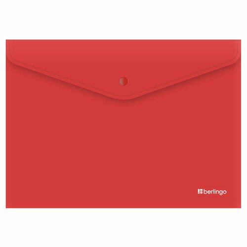 Папка-конверт на кнопке Berlingo 'City Style', А4, 200мкм, непрозрачная, красная - 36 шт.