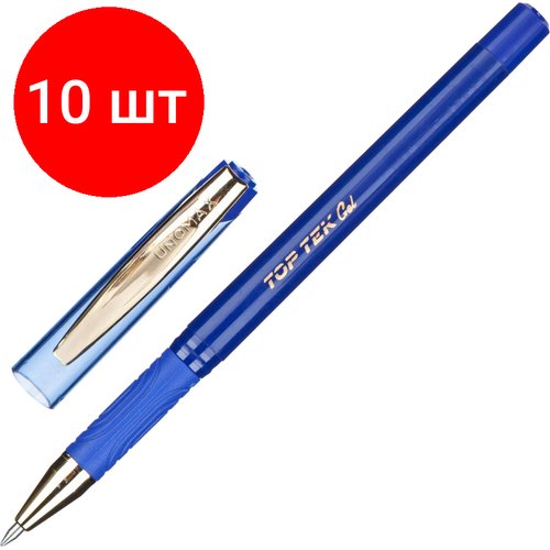 Комплект 10 штук, Ручка гелевая неавтомат. Unomax/Unimax TopTekGelGoldDC 0.5мм, син, манж