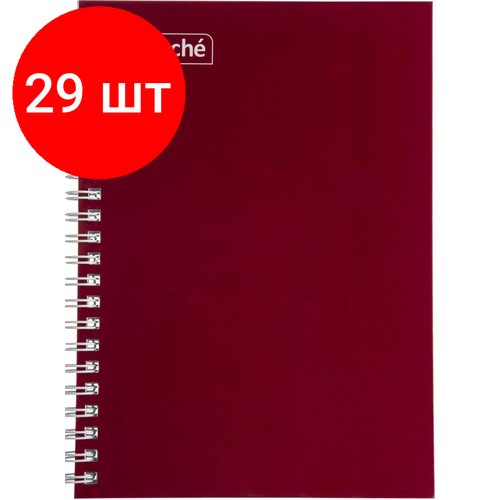 Комплект 29 штук, Бизнес-тетрадь А5 80л ATTACHE, спираль, бордо, блок 60г, обложка 215г