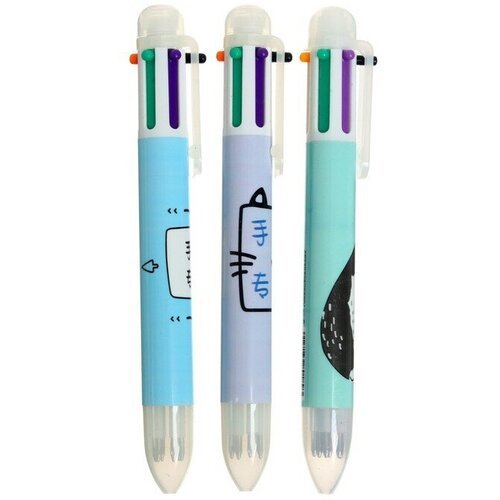 Romanoff Ручка шариковая, автоматическая 'Иероглифы' 6-ти цветная, микс (штрихкод на штуке)