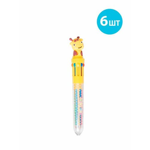 Ручка автоматическая 10 цветов 'Жирафик'