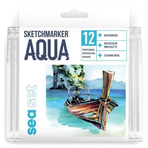 Художественный маркер SKETCHMARKER Набор акв. маркеров SKETCHMARKER Aqua 'Sea', 12цв.