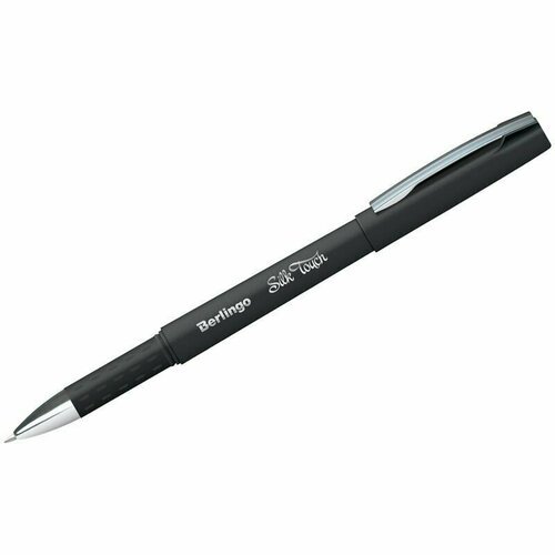Ручка гелевая Berlingo 'Silk touch' черная, 0,5мм, грип (1 набор ручек из 12 шт)
