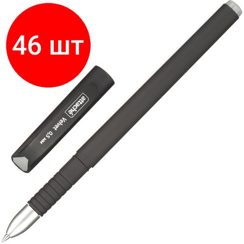 Комплект 46 штук, Ручка гелевая неавтомат. Attache Velvet черный стерж, 0.5мм