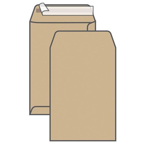 Пакет почтовый В4, UltraPac, 250*353мм, коричневый крафт, отр. лента, 90г/м2, 250 штук