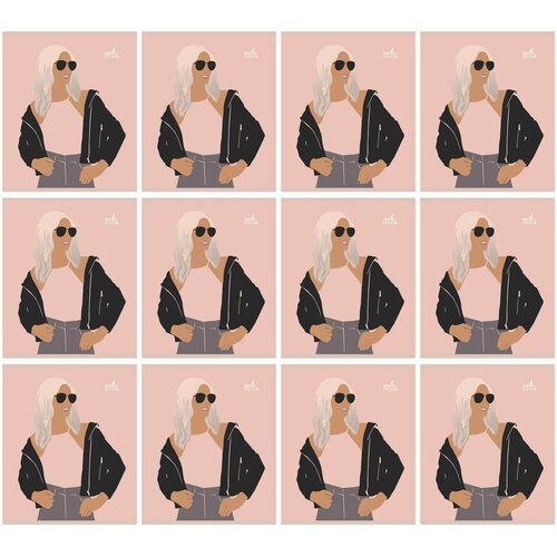 Пзбм Тетрадь клетка А5 Модная девочка, скрепка мелованный картон soft touch, 48 листов, 12 уп