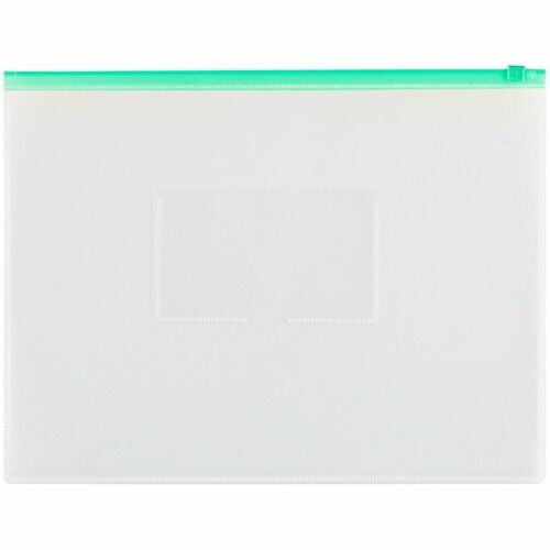Папка-конверт на zip-молнии OfficeSpace А4, 150мкм, прозрачная, карман