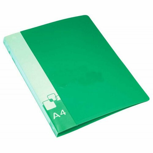 Папка скоросшиватель пружинный А4 16мм пластик 0,7мм зеленая, с карманом (Бюрократ) арт. PZ07PGREEN. Количество в наборе 5 шт.