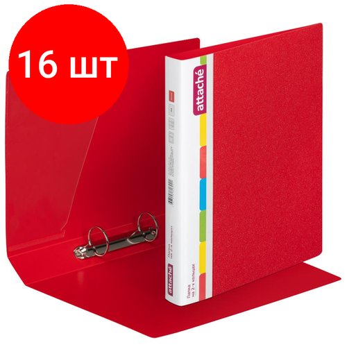 Комплект 16 штук, Папка на 2-х кольцах пласт. 25/32мм А4 Attache 07 красный