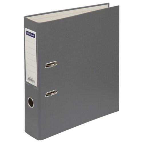 Папка-регистратор OfficeSpace 70 мм, бумвинил, с карманом на корешке, серая (270115)