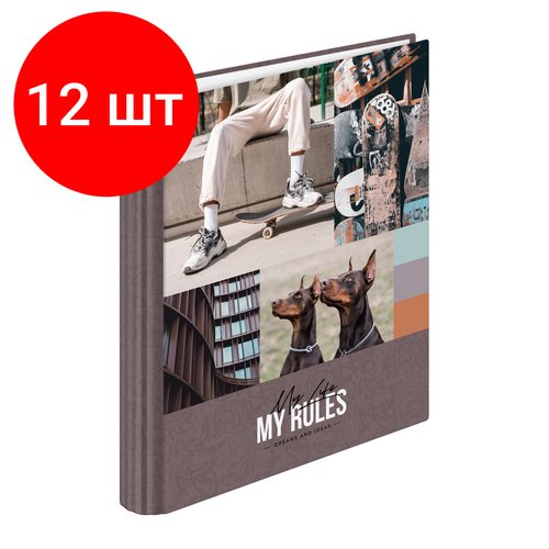 Комплект 12 шт, Тетрадь на кольцах А5, 120л, 7БЦ, ArtSpace 'Увлечения. My rules', глянцевая ламинация