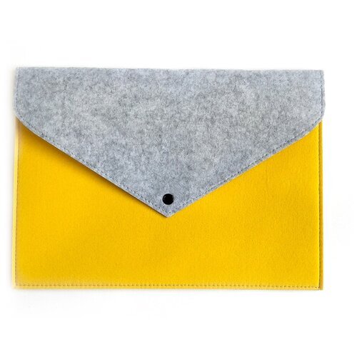 Фетровая папка-конверт для документов и бумаг, 34х24см (желтая)