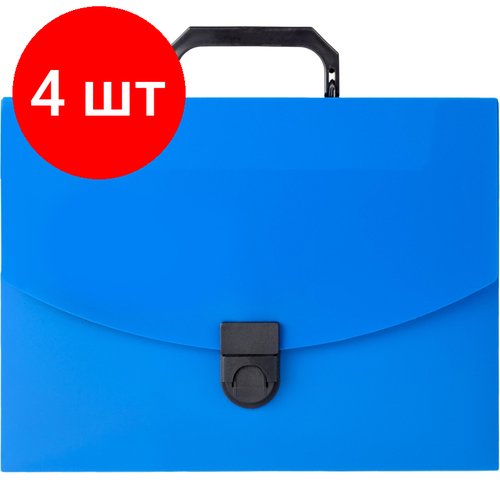 Комплект 4 штук, Папка-портфель пласт. ATTACHE A4/06 30мм синий