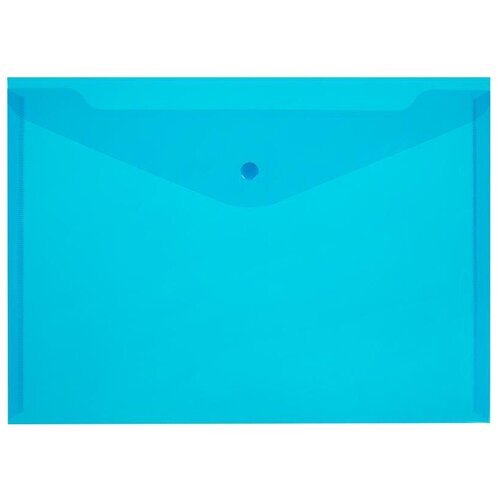 Attache Папка-конверт на кнопке Элементари A4, 150 мкм, пластик, 10 шт, синий
