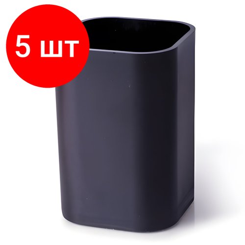 Комплект 5 шт, Подставка-органайзер (стакан для ручек), черный, 22037
