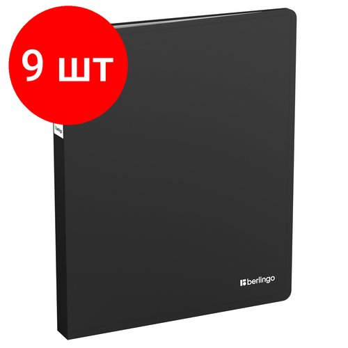 Комплект 9 шт, Папка с 60 вкладышами Berlingo 'Soft Touch' А4, 30мм, 700мкм, черная, с внутр. карманом