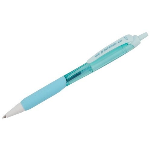 Ручка шариковая автоматическая Uni 'Jetstream SXN-101-07FL' синяя, 0,7мм, грип, бирюзовый корпус