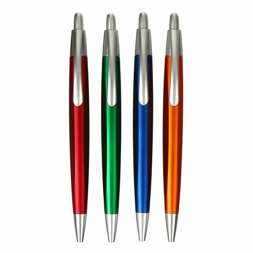 Ручка шариковая автоматическая 0,8 мм синяя, корпус микс(50 шт.)