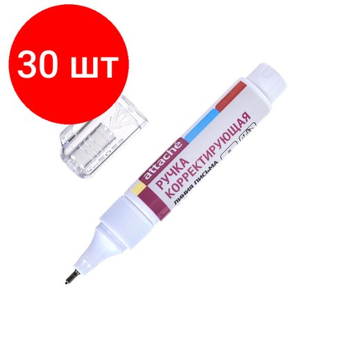 Комплект 30 штук, Корректирующий карандаш 8мл ATTACHE, шариковый наконечник 84034