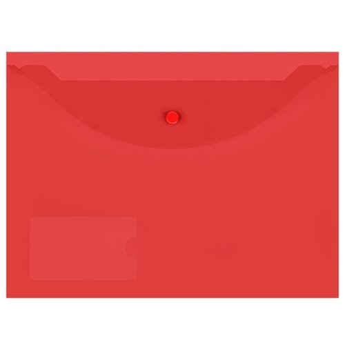 INFORMAT Папка-конверт на кнопке с карманом А4, пластик, красный