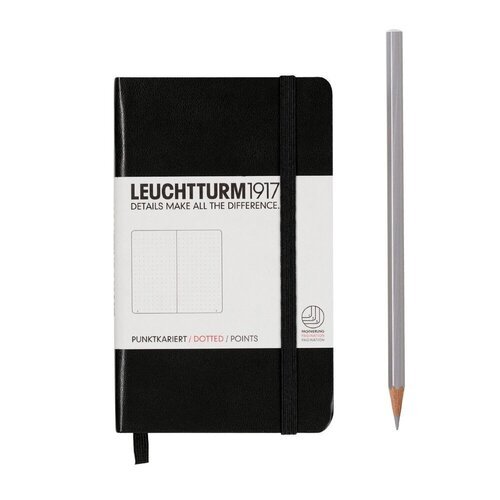 Записная книжка Leuchtturm 1917 в точку, твердая обложка, 187 страниц, черная