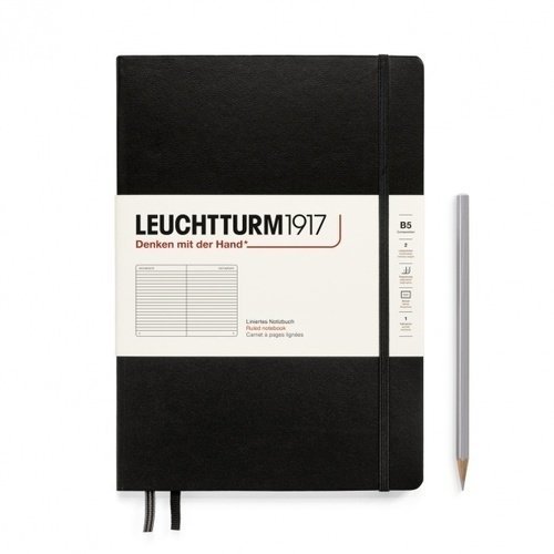 Блокнот Leuchtturm1917, в линейку, 109 листов, В5, черный